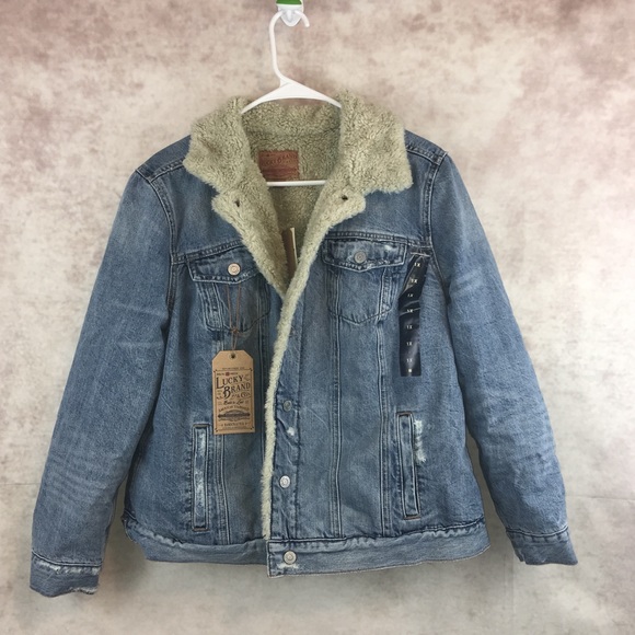 Lucky Brand Sherpa Denim Trucker Jacket 